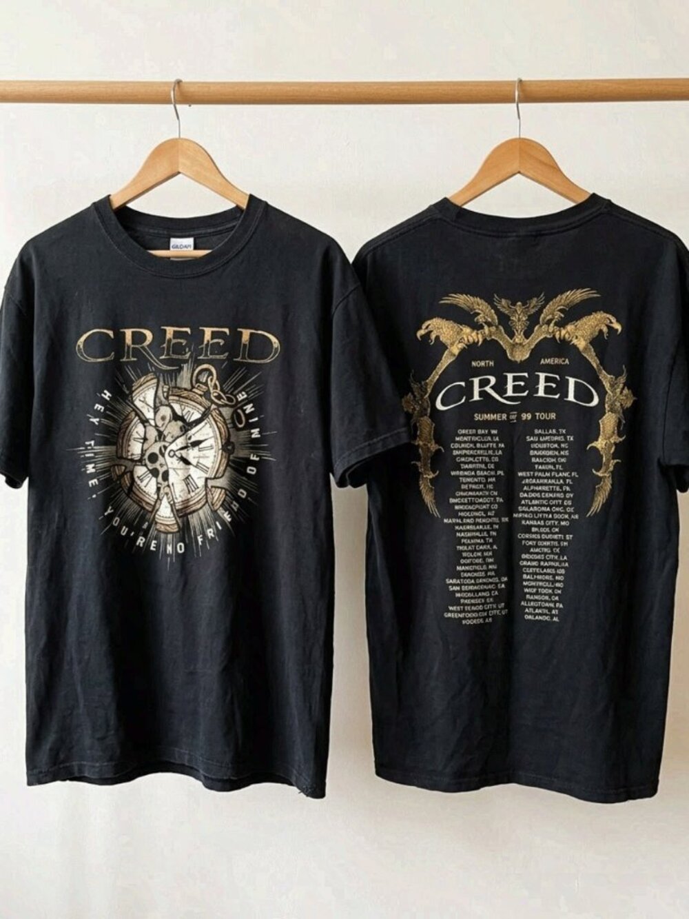 Vintage Creed Shirt Mens 1999 Tour Band Rock Concert T Shirt 90s